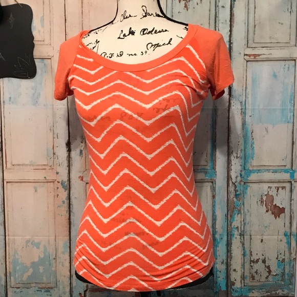 Rue21 Tops - Rue 21 Orange Chevron